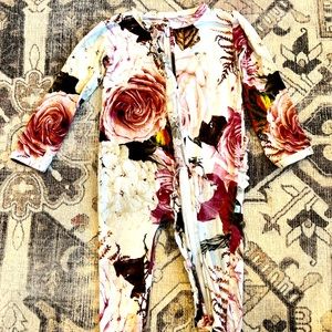 Posh Peanut Baby Girls Bamboo Blend Roses Floral Onepiece